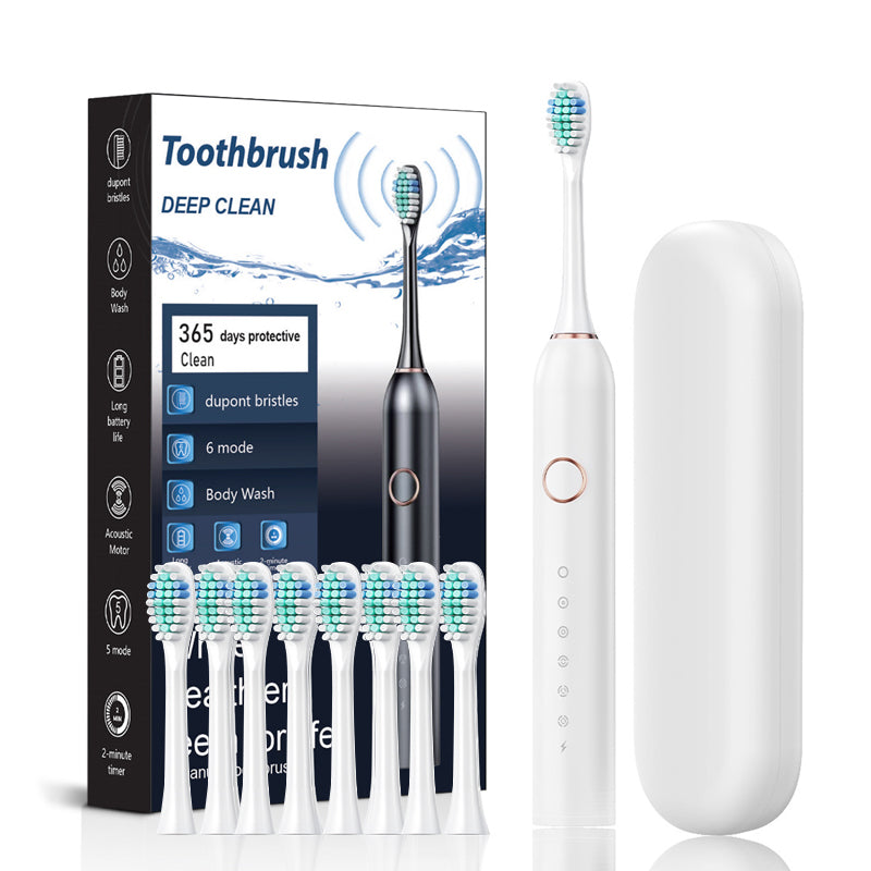 VierraSol | Cepillo de Dientes Eléctrico Sónico | 6 Modos y Resistente al Agua IPX7 | Blanco, Negro, Rosa