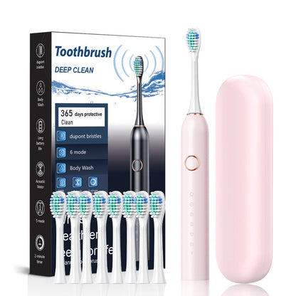 VierraSol | Cepillo de Dientes Eléctrico Sónico | 6 Modos y Resistente al Agua IPX7 | Blanco, Negro, Rosa