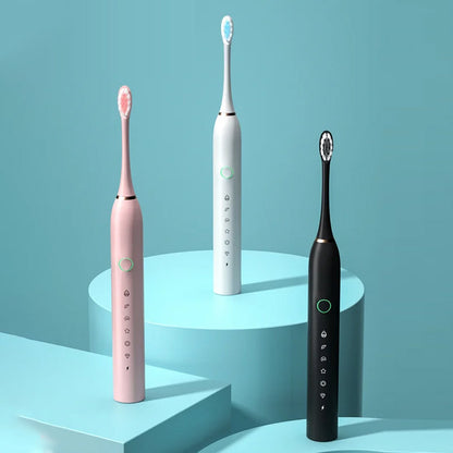 VierraSol | Cepillo de Dientes Eléctrico Sónico | 6 Modos y Resistente al Agua IPX7 | Blanco, Negro, Rosa
