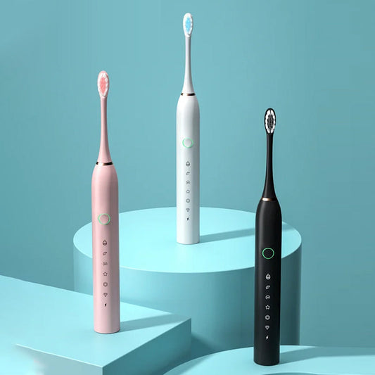 VierraSol | Cepillo de Dientes Eléctrico Sónico | 6 Modos y Resistente al Agua IPX7 | Blanco, Negro, Rosa