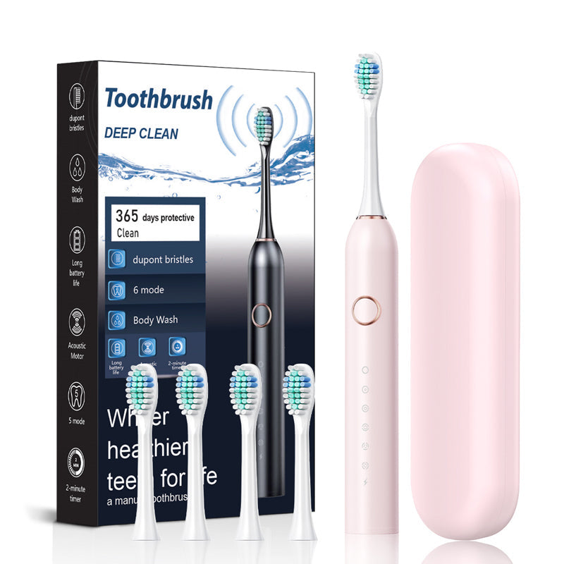 VierraSol | Cepillo de Dientes Eléctrico Sónico | 6 Modos y Resistente al Agua IPX7 | Blanco, Negro, Rosa