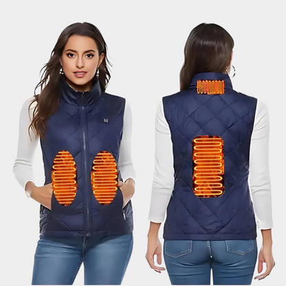 VierraSol | Chaleco Térmico para Mujeres con Doble Control y 9 Zonas de Calor – Comodidad y Calidez para Cada Temporada