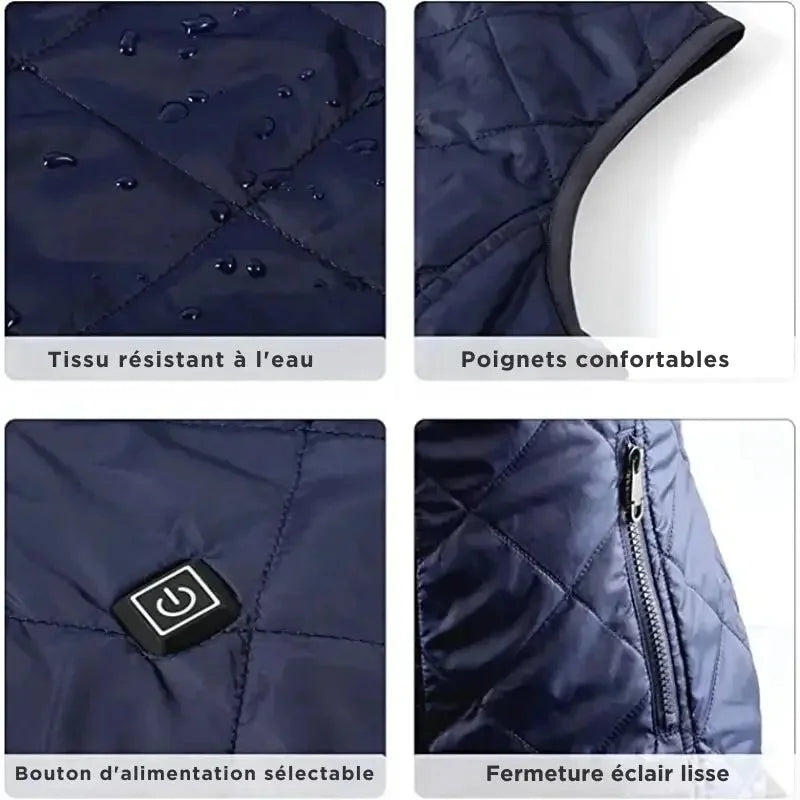 VierraSol | Chaleco Térmico para Mujeres con Doble Control y 9 Zonas de Calor – Comodidad y Calidez para Cada Temporada