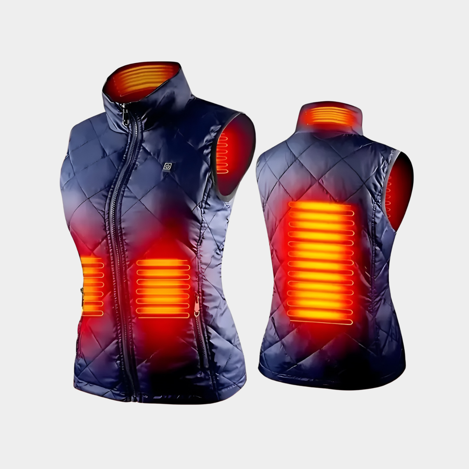 VierraSol | Chaleco Térmico para Mujeres con Doble Control y 9 Zonas de Calor – Comodidad y Calidez para Cada Temporada