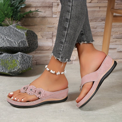 VierraSol | Chanclas ortopédicas para mujeres con detalle de flor