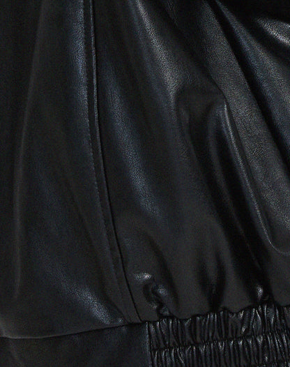 VierraSol | Chaqueta Bomber de Cuero Sintético Oversized para Mujeres