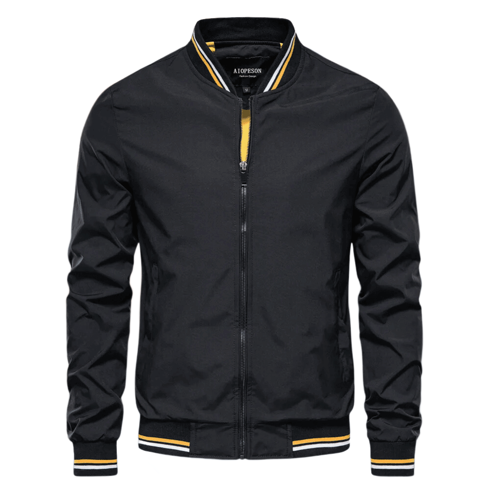 VierraSol | Chaqueta Bomber Ligera para Hombre con Cuello Rayado