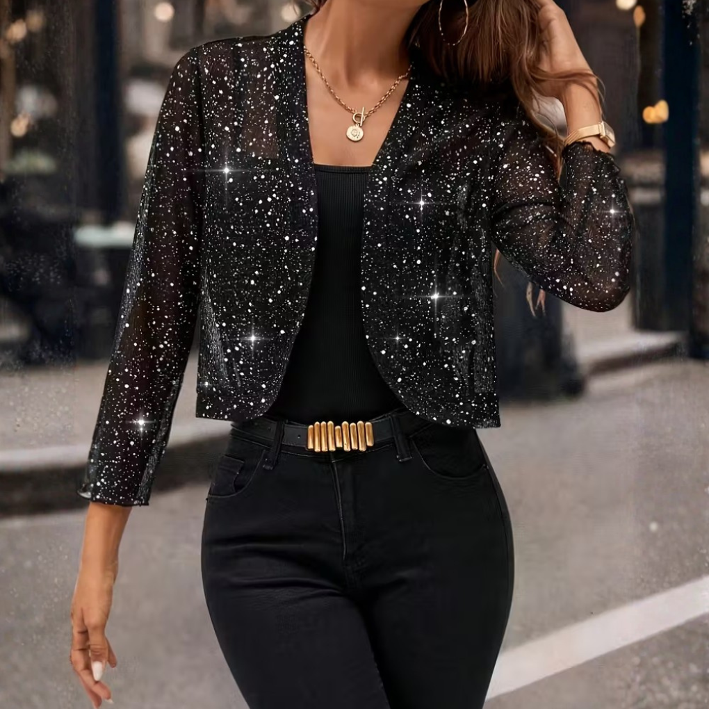 VierraSol | Chaqueta Cardigan Brillante para Mujeres