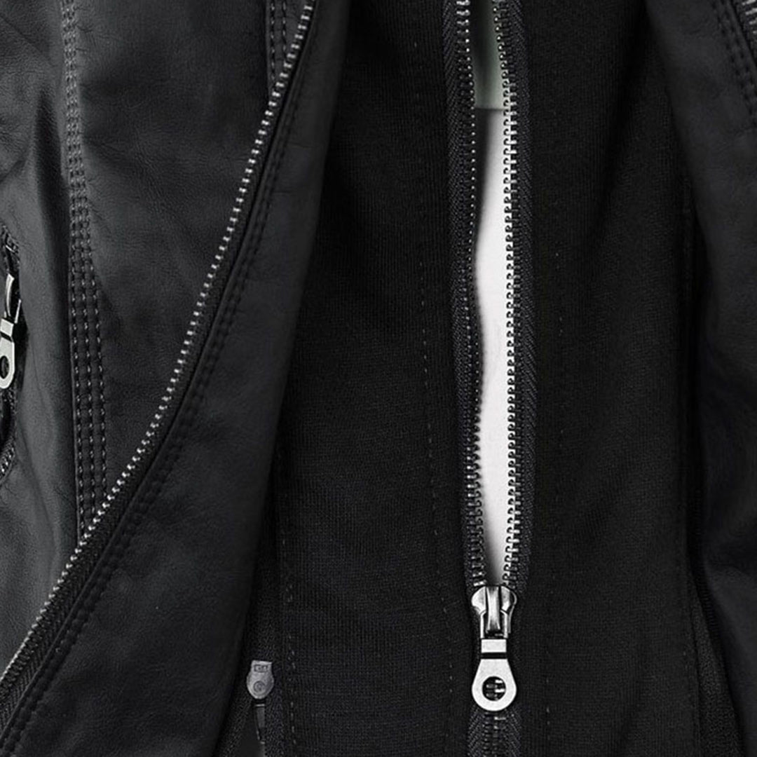 VierraSol - Chaqueta de Cuero para Mujer con Capucha