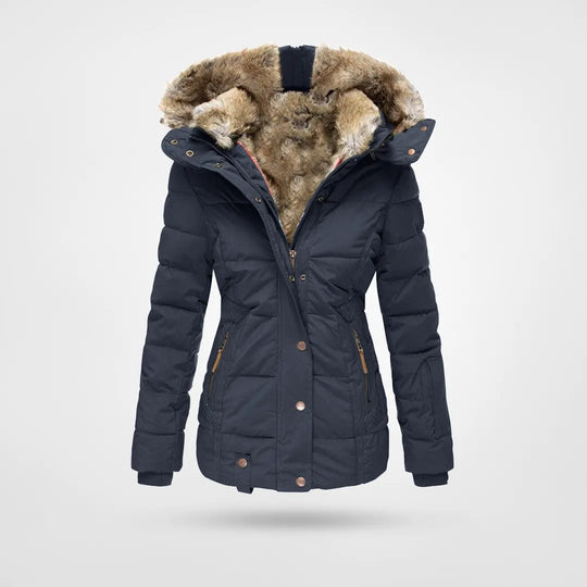 VierraSol - Chaqueta de Invierno de Moda, Forrada y con Capucha