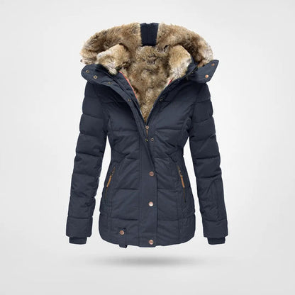 VierraSol - Chaqueta de Invierno de Moda, Forrada y con Capucha