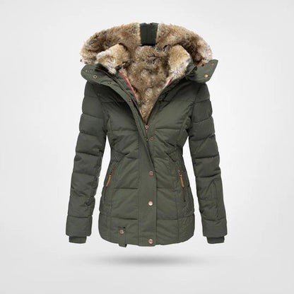 VierraSol - Chaqueta de Invierno de Moda, Forrada y con Capucha
