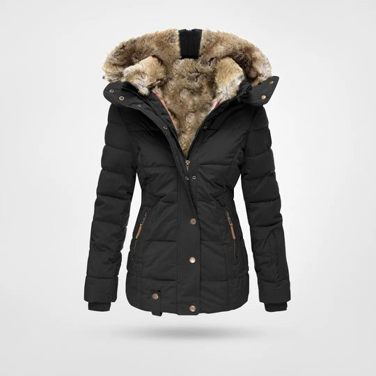 VierraSol - Chaqueta de Invierno de Moda, Forrada y con Capucha