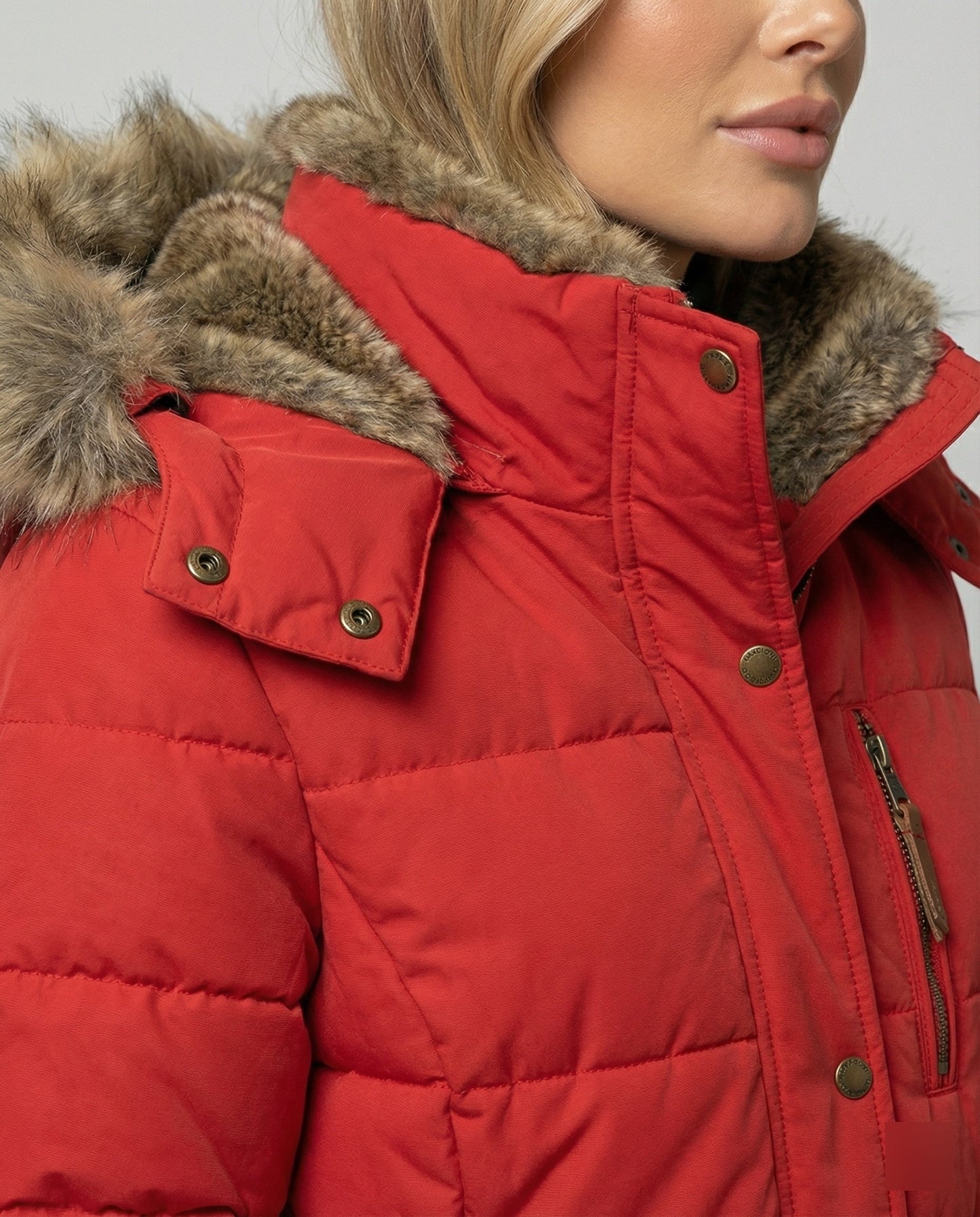 VierraSol - Chaqueta de Invierno de Moda, Forrada y con Capucha
