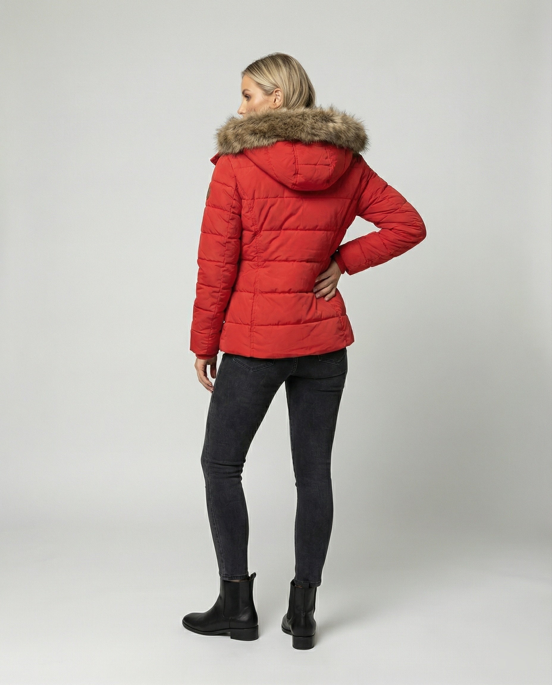 VierraSol - Chaqueta de Invierno de Moda, Forrada y con Capucha