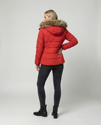 VierraSol - Chaqueta de Invierno de Moda, Forrada y con Capucha