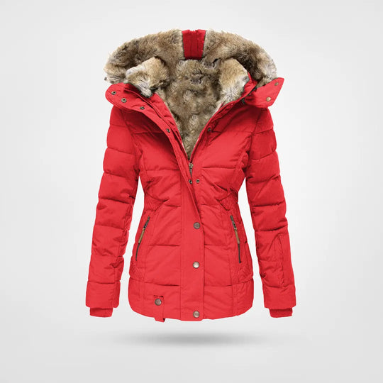VierraSol - Chaqueta de Invierno de Moda, Forrada y con Capucha