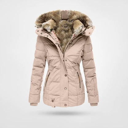 VierraSol - Chaqueta de Invierno de Moda, Forrada y con Capucha