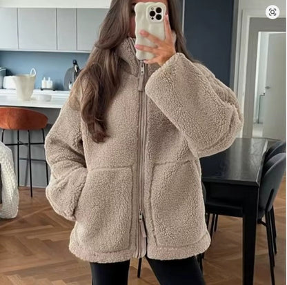 VierraSol - Chaqueta de Lana de Cordero para Mujeres