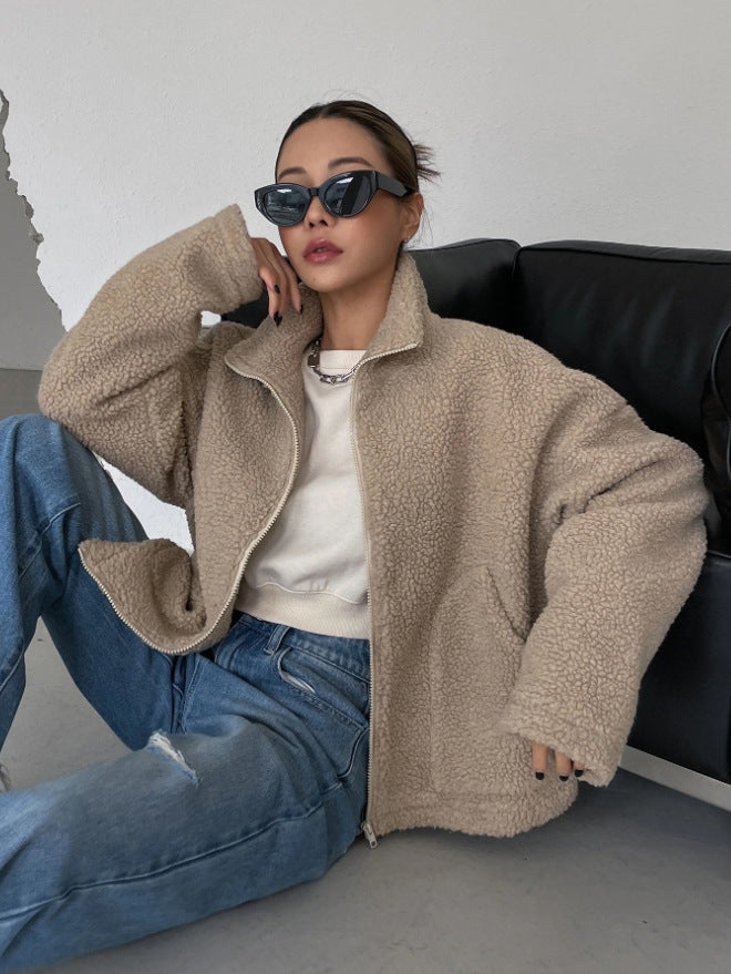 VierraSol - Chaqueta de Lana de Cordero para Mujeres
