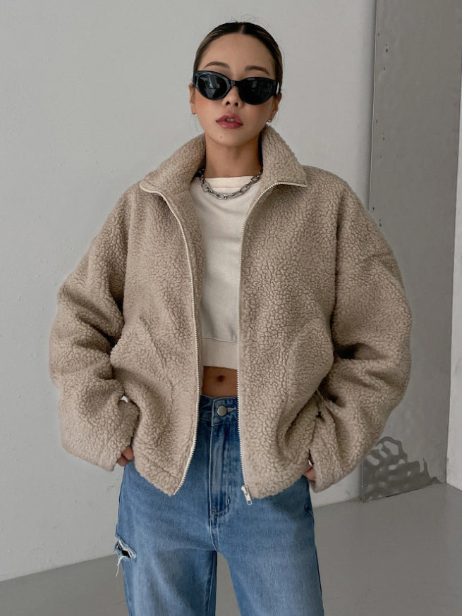 VierraSol - Chaqueta de Lana de Cordero para Mujeres