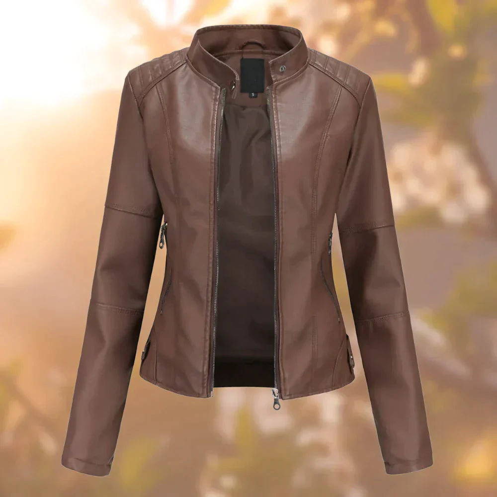 VierraSol | Chaqueta de Moto para Mujeres con Cuello Alto