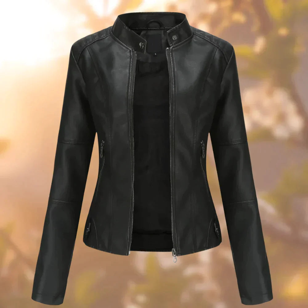 VierraSol | Chaqueta de Moto para Mujeres con Cuello Alto
