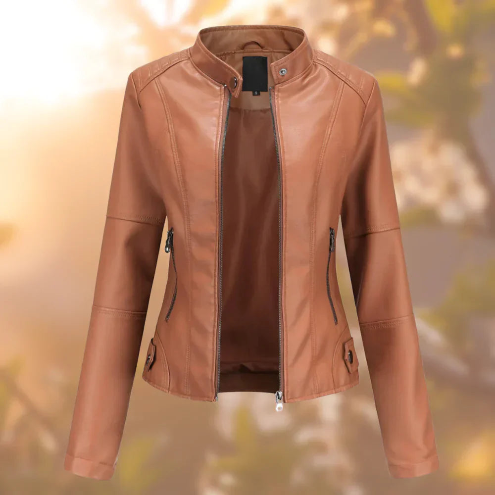 VierraSol | Chaqueta de Moto para Mujeres con Cuello Alto