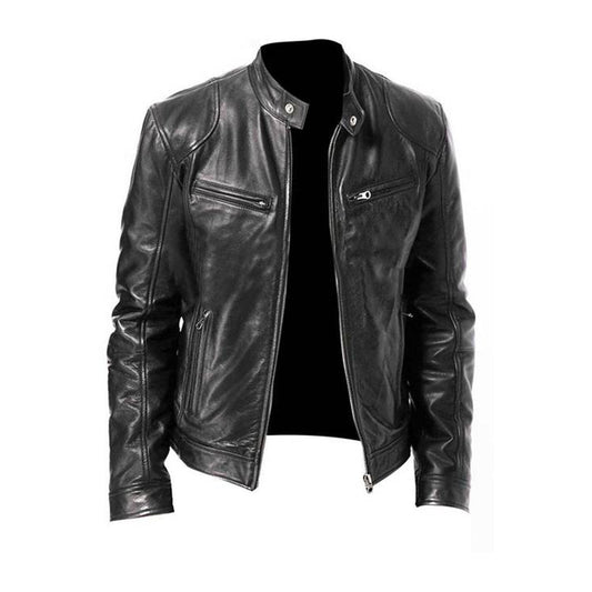 VierraSol | Chaqueta de Motocicleta para Hombre con Bolsillos con Cremallera