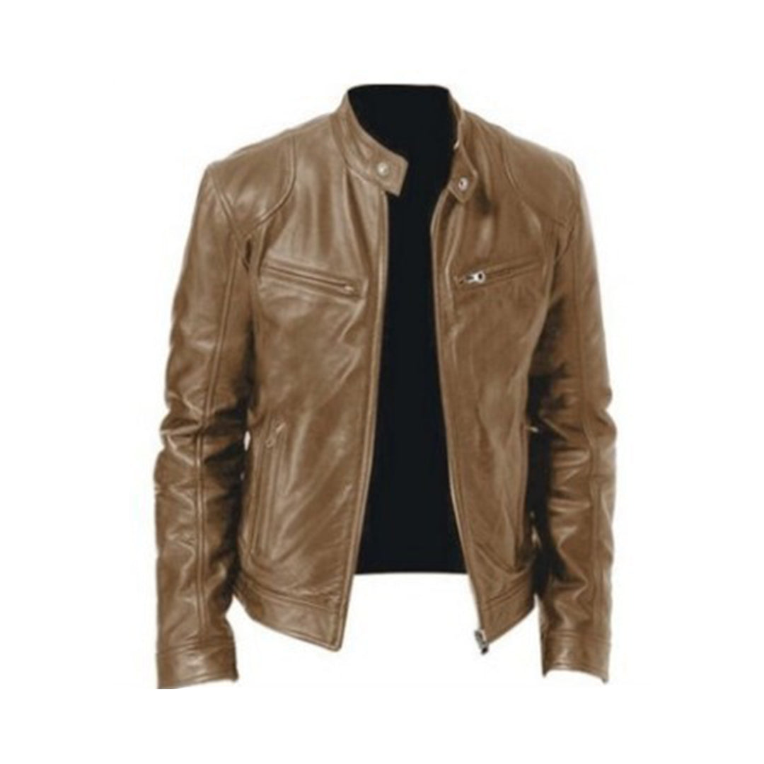 VierraSol | Chaqueta de Motocicleta para Hombre con Bolsillos con Cremallera