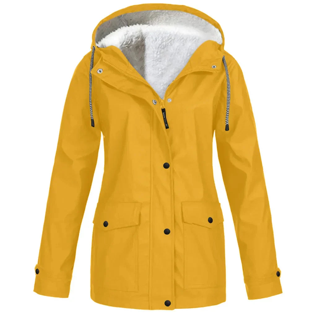 VierraSol - Chaqueta Exterior Impermeable y Cortaviento con Forro de Forro Polar