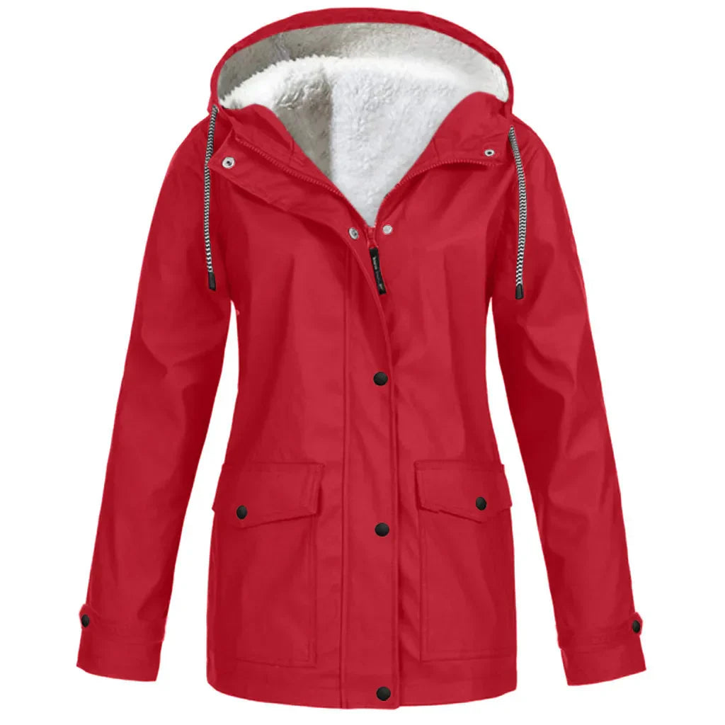 VierraSol - Chaqueta Exterior Impermeable y Cortaviento con Forro de Forro Polar