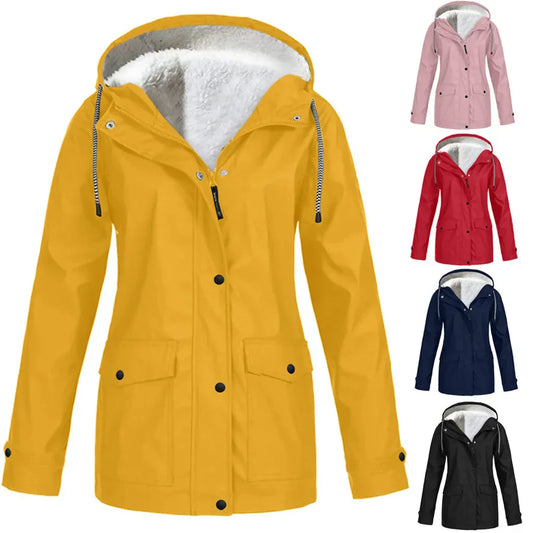 VierraSol - Chaqueta Exterior Impermeable y Cortaviento con Forro de Forro Polar