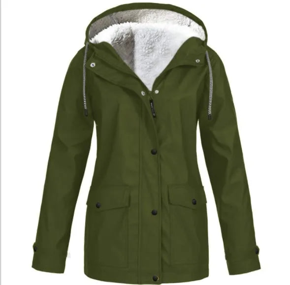 VierraSol - Chaqueta Exterior Impermeable y Cortaviento con Forro de Forro Polar