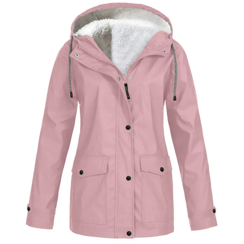 VierraSol - Chaqueta Exterior Impermeable y Cortaviento con Forro de Forro Polar