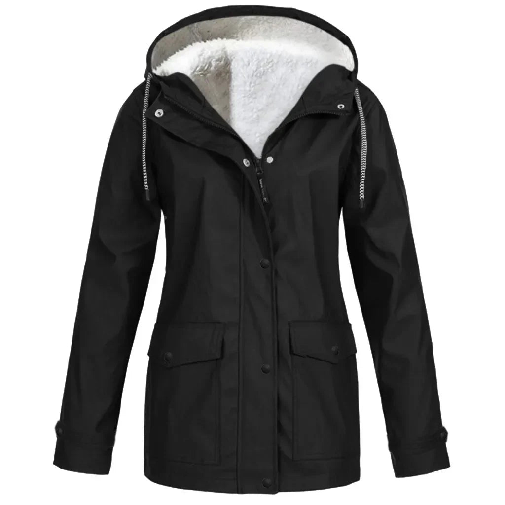 VierraSol - Chaqueta Exterior Impermeable y Cortaviento con Forro de Forro Polar