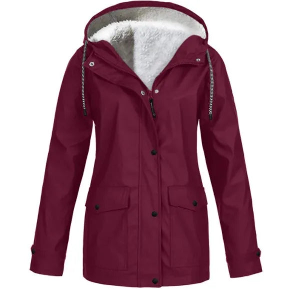 VierraSol - Chaqueta Exterior Impermeable y Cortaviento con Forro de Forro Polar