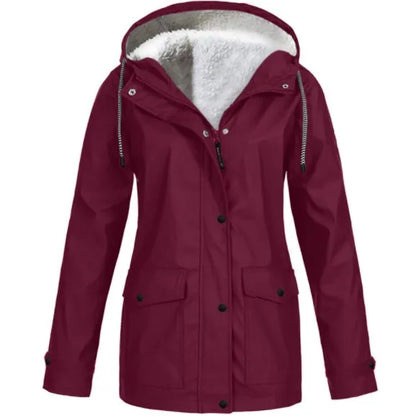 VierraSol - Chaqueta Exterior Impermeable y Cortaviento con Forro de Forro Polar
