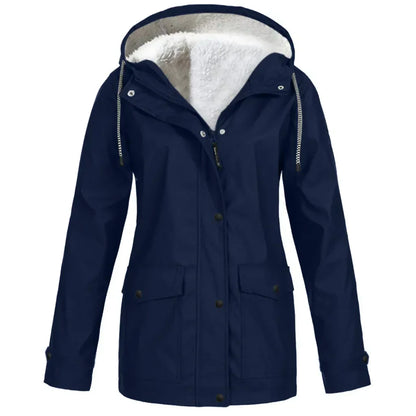 VierraSol - Chaqueta Exterior Impermeable y Cortaviento con Forro de Forro Polar