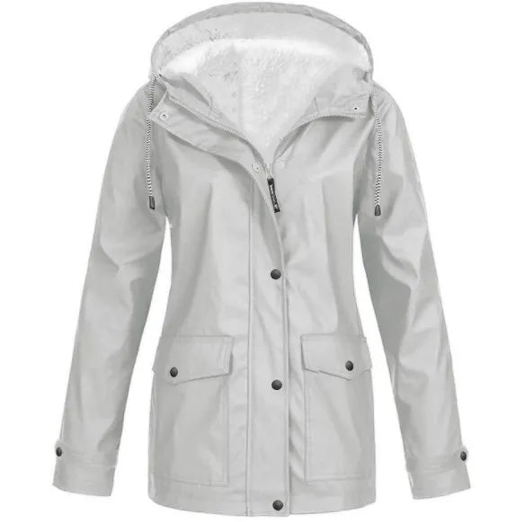 VierraSol - Chaqueta Exterior Impermeable y Cortaviento con Forro de Forro Polar