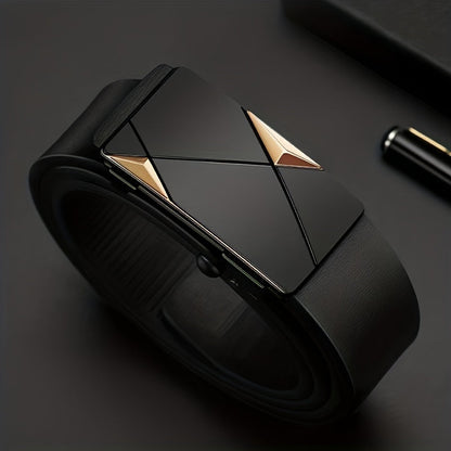 VierraSol | Cinturón de Cuero Genuino para Hombre con Hebilla Automática – Cinturón de Cuero Ajustable Clásico