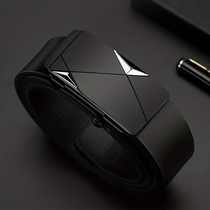 VierraSol | Cinturón de Cuero Genuino para Hombre con Hebilla Automática – Cinturón de Cuero Ajustable Clásico
