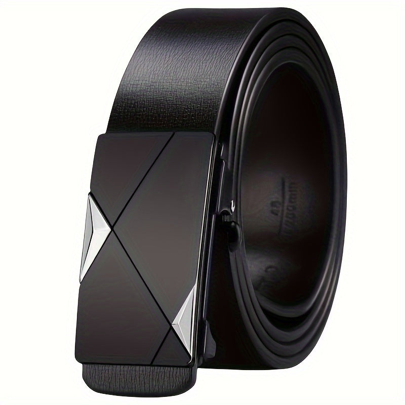 VierraSol | Cinturón de Cuero Genuino para Hombre con Hebilla Automática – Cinturón de Cuero Ajustable Clásico
