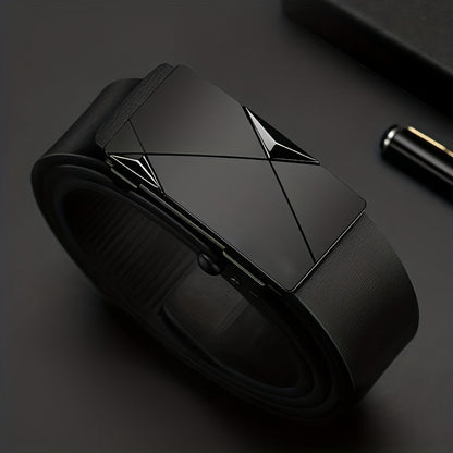 VierraSol | Cinturón de Cuero Genuino para Hombre con Hebilla Automática – Cinturón de Cuero Ajustable Clásico