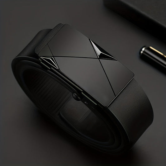 VierraSol | Cinturón de Cuero Genuino para Hombre con Hebilla Automática – Cinturón de Cuero Ajustable Clásico