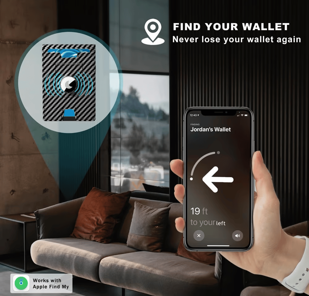 VierraSol | Clip de Dinero de Aluminio Plegable, Billetera Minimalista de Cuero con Ranuras para Tarjetas de Crédito, Bloqueo RFID