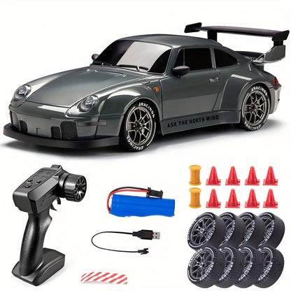 VierraSol | Coche de Drift RC 1:24 Definitivo con Ruedas LED – Juguete de Carreras Recargable 4WD