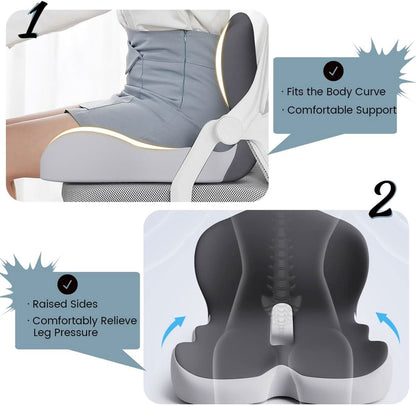 VierraSol | Cojín Ergonómico para Asiento con Soporte Lumbar