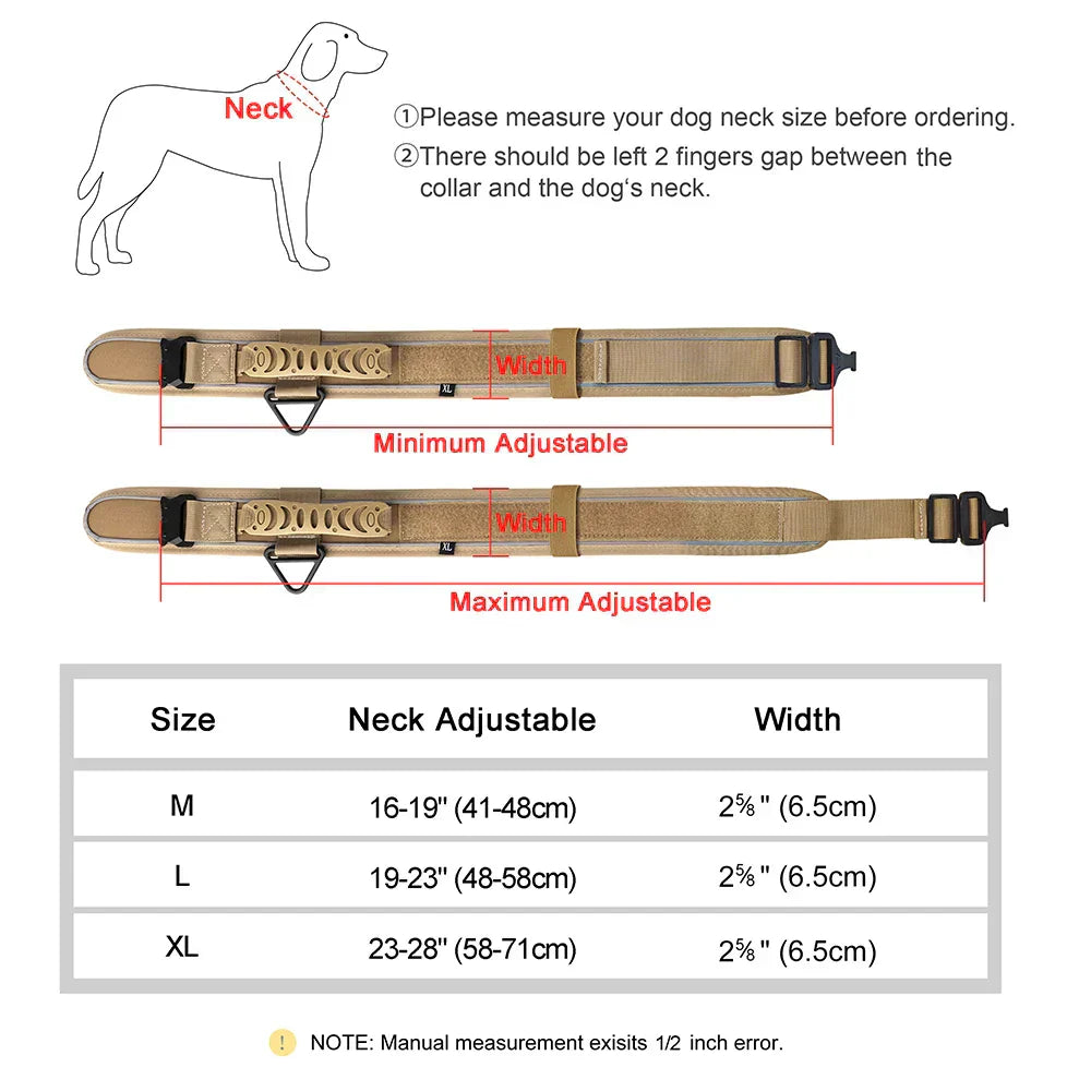 VierraSol | Collar de Entrenamiento Militar para Perros – Collar de Nylon Duradero y Reflectante