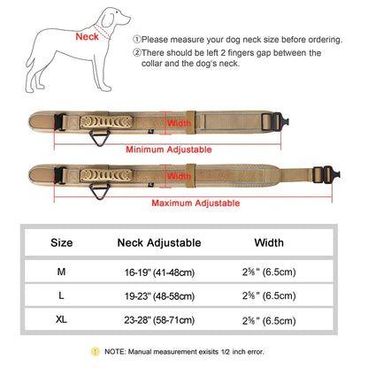 VierraSol | Collar de Entrenamiento Militar para Perros – Collar de Nylon Duradero y Reflectante